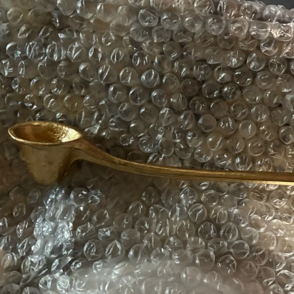 IRON WORKS NEW hand cast iron candle snuffer -gold